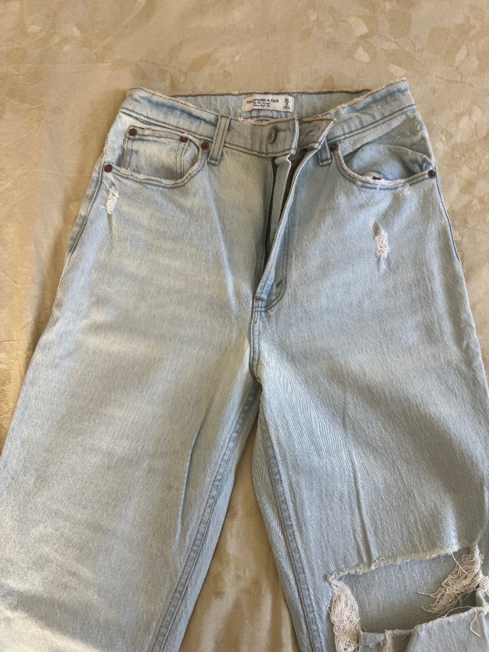 Abercrombie Light Wash Distressed Jeans